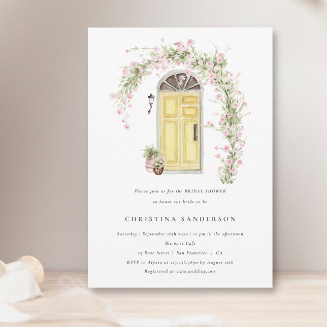 Invitación Rústico jardín de flores rosa rosa rosa (Subido por el creador)