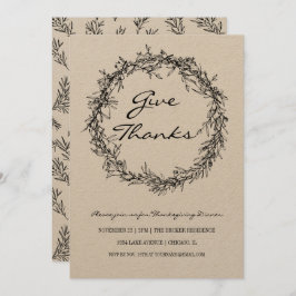 Invitación Rústico Kraft da una carta de agradecimiento a la