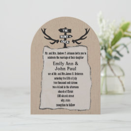 Invitación Rústico La caza es sobre el Boda mostrado en Kraft