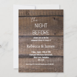 Invitación Rústico La Noche Antes Del Ensayo Boda De La Cena