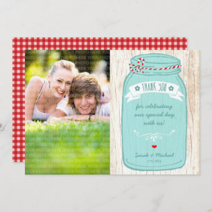 Invitación Rústico Mason Jar en Bark Boda ilustrado