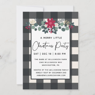 Invitación Rústico Merry Pequeños Navidades Fiesta Floral Pla