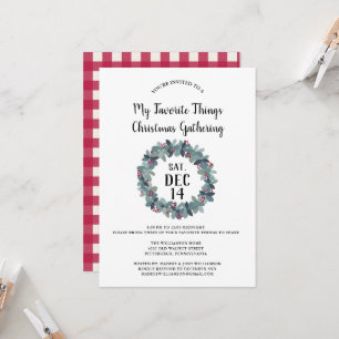 Invitación Rústico mi Fiesta Navidades de cosas favoritas