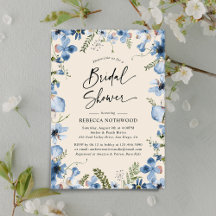Rústico Minimalista Dusky Blue Florals Bridal Show