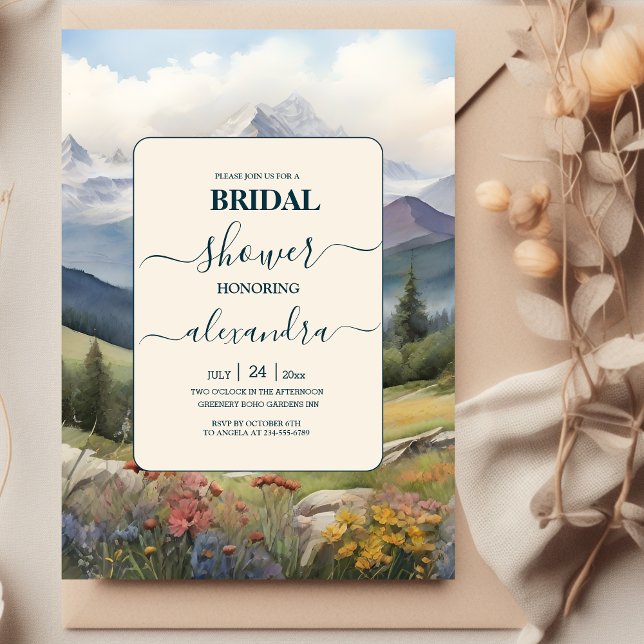 Invitación Rústico Mountain Meadow Bridal Shower (Subido por el creador)