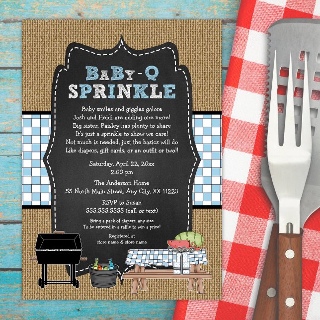 Invitación Rústico niño con barbacoa (Subido por el creador)