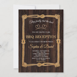 Invitación Rústico, Nos Amarramos A La Recepción De La Parril