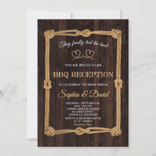 Invitación Rústico, Nos Amarramos A La Recepción De La Parril