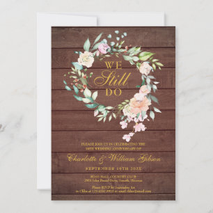 Invitación Rústico Nosotros Todavía Hacemos Floral Renovación