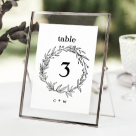 Invitación Rústico número de tabla Boda de flor silvestre fol