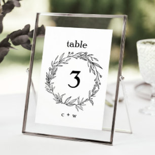 Invitación Rústico número de tabla Boda de flor silvestre fol