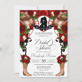 Invitación Rústico Oeste Roses Roses Cowgirl Ducha De Novias
