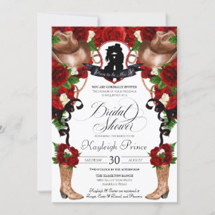 Invitación Rústico Oeste Roses Roses Cowgirl Ducha De Novias 