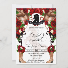 Invitación Rústico Oeste Roses Roses Cowgirl Ducha De Novias