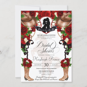 Invitación Rústico Oeste Roses Roses Cowgirl Ducha De Novias