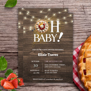 Invitación Rústico Oh Baby Cutie Pie Baby Shower