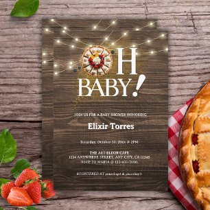 Invitación Rústico Oh Baby Cutie Pie Baby Shower