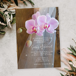 Invitación Rústico Orquídea Elegancia Ranch Ensayo Cena