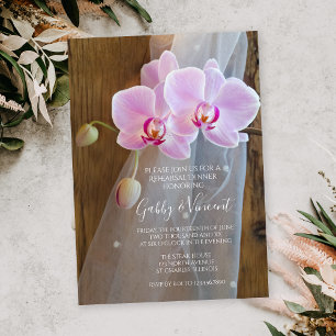 Invitación Rústico Orquídea Elegancia Ranch Ensayo Cena