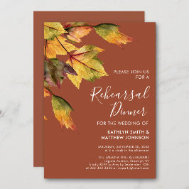 Invitación Rústico otoño Boda de follaje Ensayo Cena
