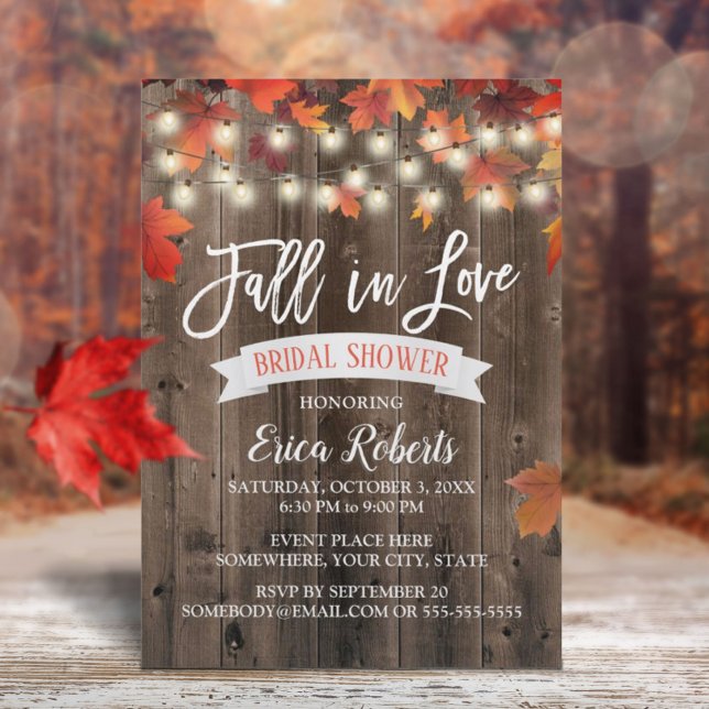 Invitación Rústico otoño deja caer en el amor ducha de novias (Subido por el creador)