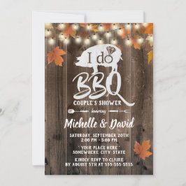 Invitación Rústico otoño deja yo hago BBQ Barn Boda