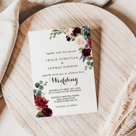 Invitación Rústico otoño deslumbrante Boda de Borgoña