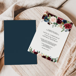 Invitación Rústico otoño deslumbrante boda de Borgoña