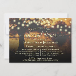 Invitación Rústico Otoño Iluminación Boda Ensayo Cena