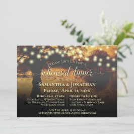 Invitación Rústico Otoño Iluminación Boda Ensayo Cena