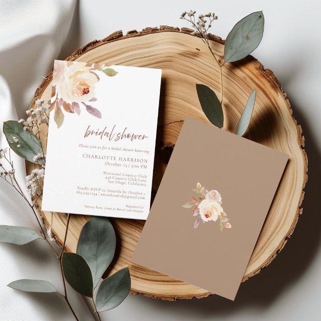 Invitación Rústico otoño otoño otoño caída Floral Bridal Show (Subido por el creador)