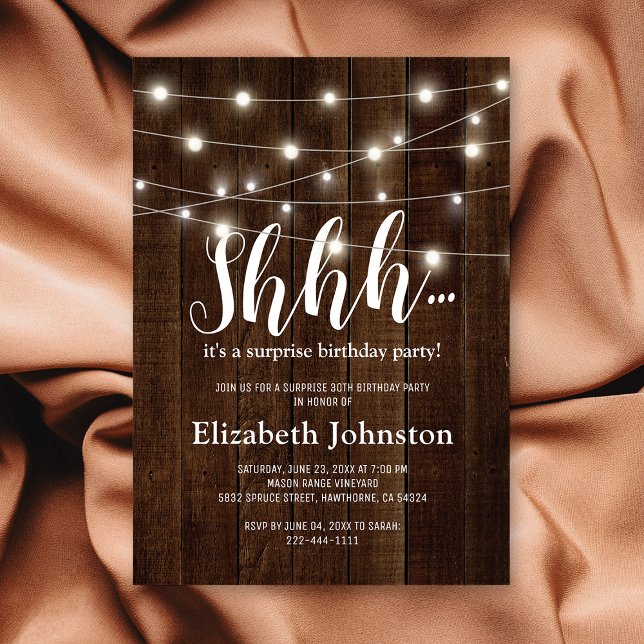 Invitación Rústico País Adulto Sorpresa Fiesta de cumpleaños (Subido por el creador)