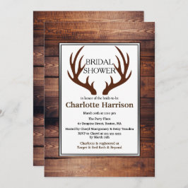 Invitación Rústico País Antlers Bridal Shower
