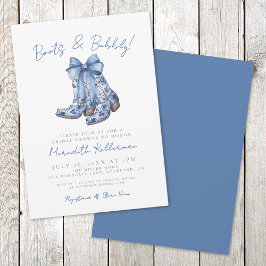 Invitación Rústico País Blue Bow Bridal Shower