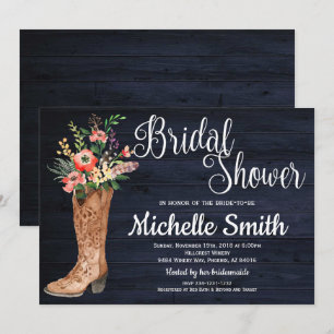 Invitación Rústico País Bridal Blue Bridal Shower