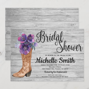 Invitación Rústico País Bridal Purple Vintage Bridal
