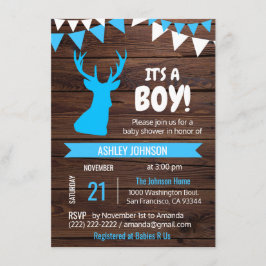Invitación Rústico país de ciervos BOY Baby Shower invita