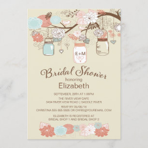 Invitación Rústico país, ducha de novia Mason Jar