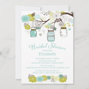 Invitación Rústico país, ducha de novia Mason Jar