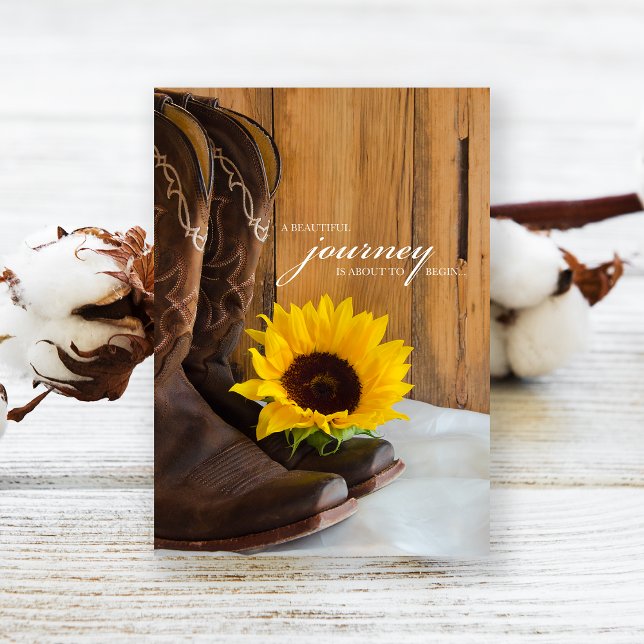 Invitación Rústico País Girasol Boda Occidental (Subido por el creador)