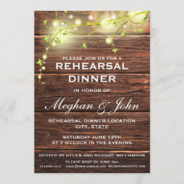 Invitación Rústico País Madera Mason Ensayo Cena