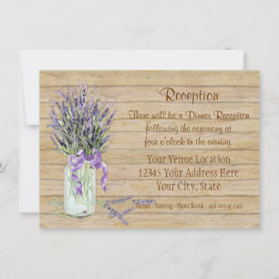 Invitación Rústico País Mason Jar Lavanda Francesa Bouquet
