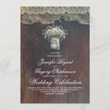 Rústico país, Mason Jar, y Boda de la respiración 