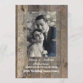 Invitación rústico país occidental 50° aniversario de boda