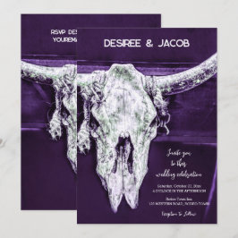 Invitación Rústico País Occidental Burbuja morada oscuro