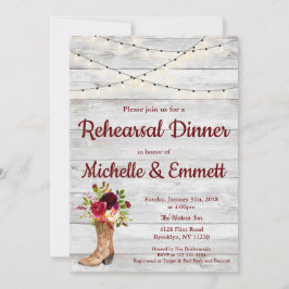 Invitación Rústico País Occidente Boho ensayo Cena