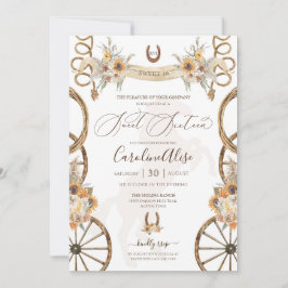 Invitación Rústico País Oeste Girasol Boho Dulce 16