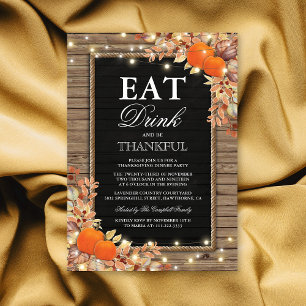 Invitación Rústico País otoño cosecha Acción de Gracias