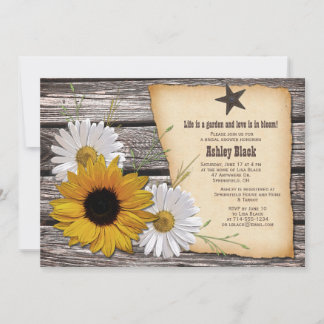 Invitación Rústico País Sunflower Daisy Bridal Shower