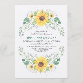 Invitación Rústico País Sunflower Wreath Bridal Shower